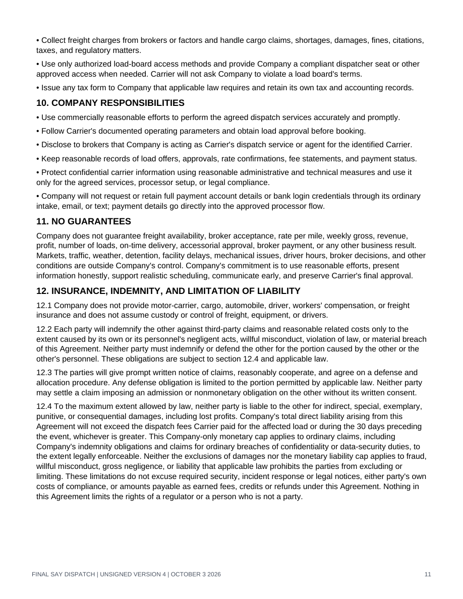 Original generic v4 agreement layout, page 11 of 15